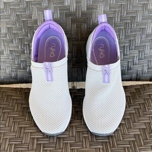 Ryka Women's White and Lavender Slip-On Sneakers 10W New